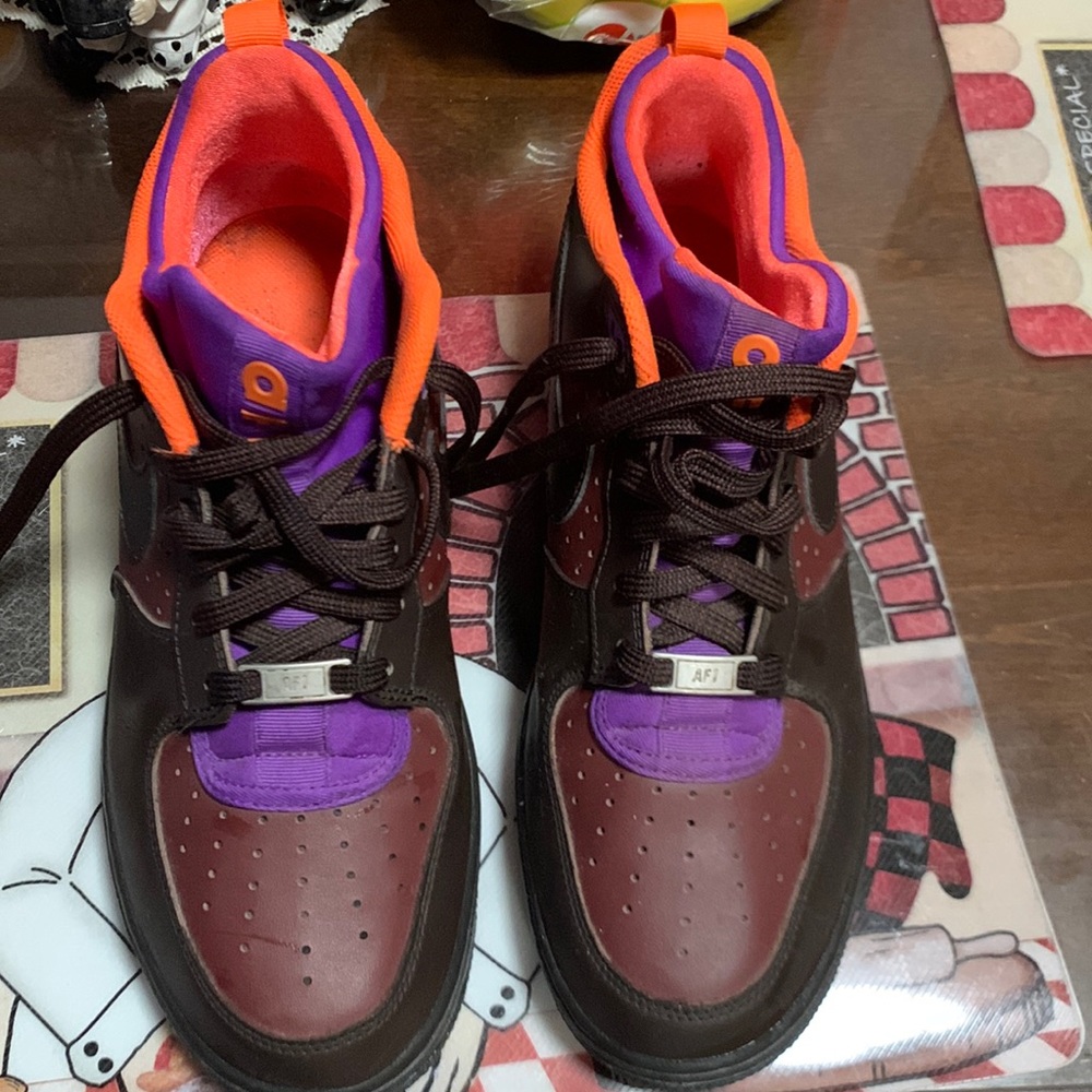 Nike AF1 Air Force 1 black/purple/orange PREOWNED